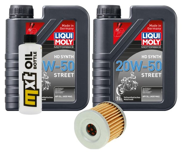 Inspektionspaket 2L 20W-50 + Ölfilter + 1x Zündkerze für Suzuki AN Burgman 400 ccm Bj. 2006