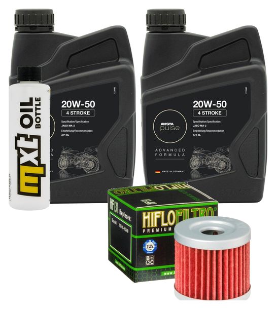 Inspektionspaket 2L 20W-50 + Ölfilter + 1x Zündkerze für Suzuki AN Burgman 400 ccm Bj. 2006