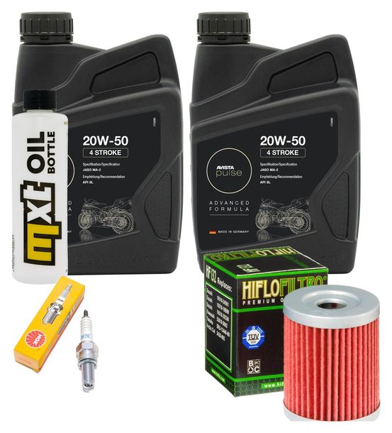Inspektionspaket 2L 20W-50 + Ölfilter + 1x Zündkerze für Suzuki AN Burgman 400 ccm Bj. 2006