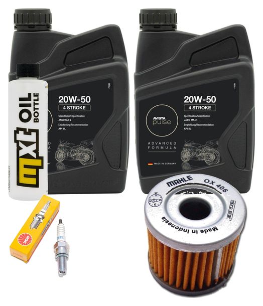 Inspektionspaket 2L 20W-50 + Ölfilter + 1x Zündkerze für Suzuki AN Burgman 400 ccm Bj. 2006