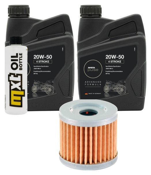 Inspektionspaket 2L 20W-50 + Ölfilter + 1x Zündkerze für Suzuki AN Burgman 400 ccm Bj. 2006