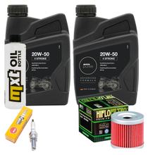 Pacote de Inspeção 2L 20W-50 + Filtro de Óleo + 1x Vela de Ignição para Suzuki AN Burgman 400 ccm Ano 2006