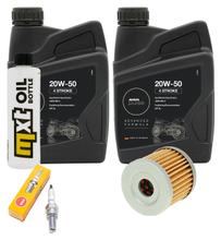 Pacote de Inspeção 2L 20W-50 + Filtro de Óleo + 1x Vela de Ignição para Suzuki AN Burgman 400 ccm Ano 2006