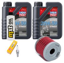 Inspectiepakket 2L 20W-50 + Oliefilter + 1x Bougie voor Suzuki AN Burgman 400 ccm Bj. 2006