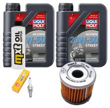 Inspectiepakket 2L 20W-50 + Oliefilter + 1x Bougie voor Suzuki AN Burgman 400 ccm Bj. 2006