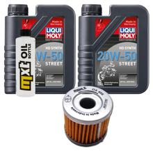 Inspectiepakket 2L 20W-50 + Oliefilter + 1x Bougie voor Suzuki AN Burgman 400 ccm Bj. 2006