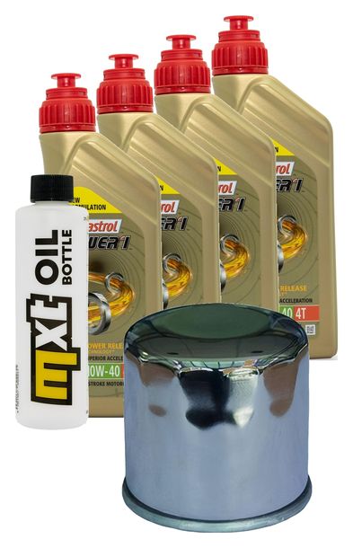 Inspektionspaket 4L 10W-40 + Ölfilter für Honda VT DC Black Widow 750 ccm Bj. 2004 - 2006