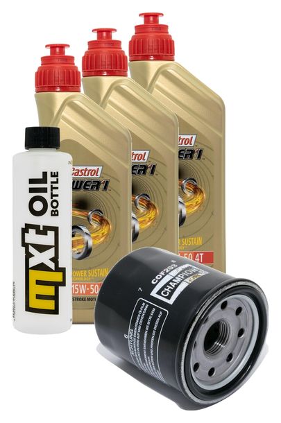 Inspektionspaket 3L 15W-40 + Ölfilter für Honda XRV Africa Twin 650 ccm Bj. 1988 - 1990