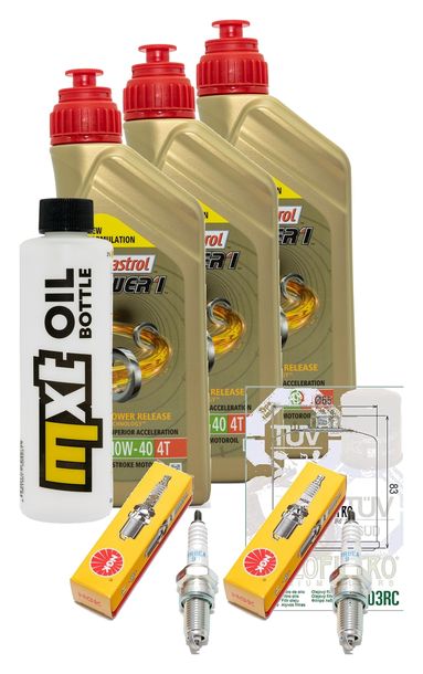 Inspektionspaket 3L 10W-40 + Ölfilter + 2x Zündkerze für Honda XRV Africa Twin 750 ccm Bj. 2000