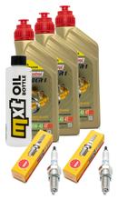 Inspectiepakket 3L 10W-40 + Oliefilter + 2x Bougie voor Honda XRV Africa Twin 750 ccm Bj. 2000
