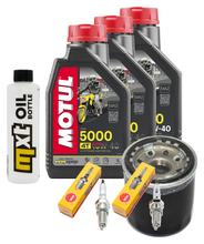 Inspektionspaket 3L 10W-40 + Ölfilter + 2x Zündkerze für Honda XRV Africa Twin 750 ccm Bj. 2000