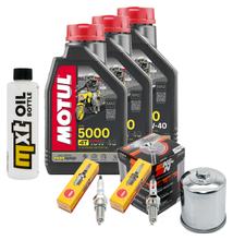 Inspectiepakket 3L 10W-40 + Oliefilter + 2x Bougie voor Honda XRV Africa Twin 750 ccm Bj. 2000