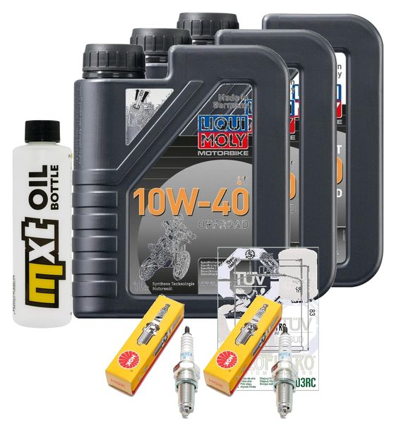 Inspektionspaket 3L 10W-40 + Ölfilter + 2x Zündkerze für Honda XRV Africa Twin 750 ccm Bj. 2003