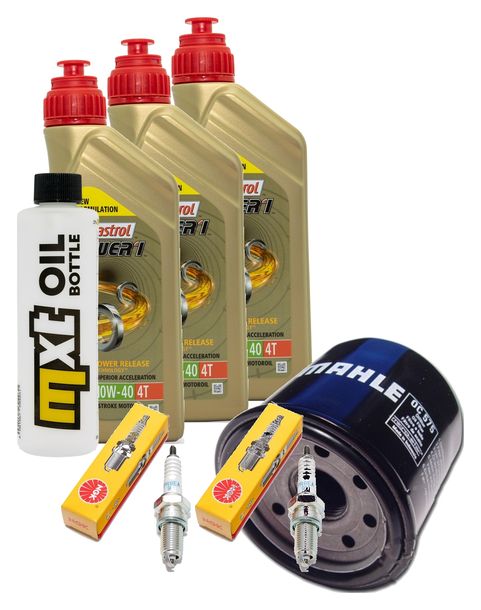 Inspektionspaket 3L 10W-40 + Ölfilter + 2x Zündkerze für Honda XRV Africa Twin 750 ccm Bj. 2003