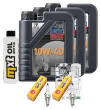 Pacchetto di ispezione 3L 10W-40 + filtro olio + 2x candela per Honda XRV Africa Twin 750 ccm Anno 2003