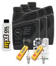 Kit d'inspection 3L 10W-40 + filtre à huile + 2 bougies pour Honda XRV Africa Twin 750 ccm Année 2003