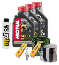 Paquete de inspección 3L 10W-40 + filtro de aceite + 2 bujías para Honda XRV Africa Twin 750 ccm Año 2001 - 2002
