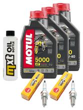 Paquete de inspección 3L 10W-40 + filtro de aceite + 2 bujías para Honda XRV Africa Twin 750 ccm Año 2001 - 2002