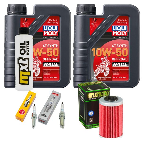 Inspektionspaket 2L 10W-50 + Ölfilter + 2x Zündkerze für Husqvarna Supermoto 701 ccm Bj. 2015