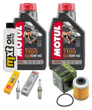 Pacote de Inspeção 2L 10W-50 + Filtro de Óleo + 2x Vela de Ignição para Husqvarna Supermoto 701 ccm Ano. 2015