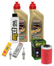 Pacote de Inspeção 2L 10W-50 + Filtro de Óleo + 2x Vela de Ignição para Husqvarna Supermoto 701 ccm Ano. 2015