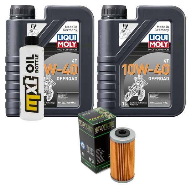 Inspektionspaket 2L 10W-40 + Ölfilter für Husqvarna TC TE 449 ccm Bj. 2011 - 2013