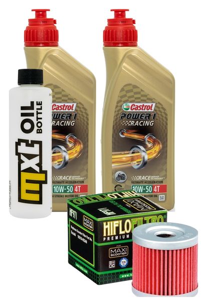 Inspektionspaket 2L 10W-50 + Ölfilter für Hyosung XRX Offraod GV Aguila Classic 125 / 250 ccm Bj. 2000 - 2008