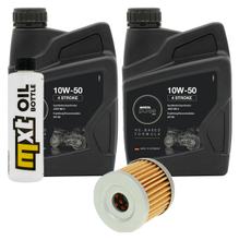 Paquete de inspección 2L 10W-50+filtro de aceite para Hyosung XRX Offraod GV Aguila Classic 125 / 250 ccm Año 2000 - 2008