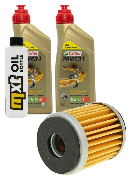 Inspektionspaket 2L 10W-40 + Ölfilter + 1x Zündkerze für Hyosung XRX Funduro 125 ccm Bj. 2007
