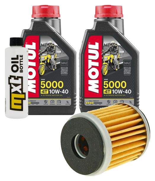 Inspektionspaket 2L 10W-40 + Ölfilter + 1x Zündkerze für Hyosung XRX Funduro 125 ccm Bj. 2007