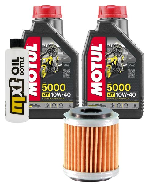 Inspektionspaket 2L 10W-40 + Ölfilter + 1x Zündkerze für Hyosung XRX Funduro 125 ccm Bj. 2007