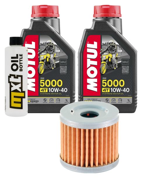 Inspektionspaket 2L 10W-40 + Ölfilter + 1x Zündkerze für Hyosung XRX Funduro 125 ccm Bj. 2007