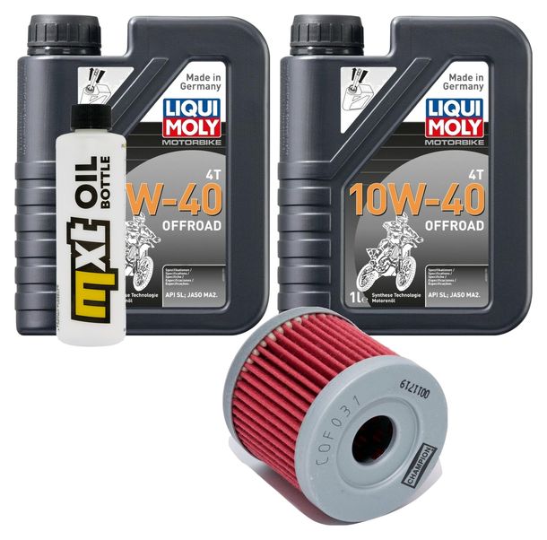 Inspektionspaket 2L 10W-40 + Ölfilter + 1x Zündkerze für Hyosung XRX Funduro 125 ccm Bj. 2007