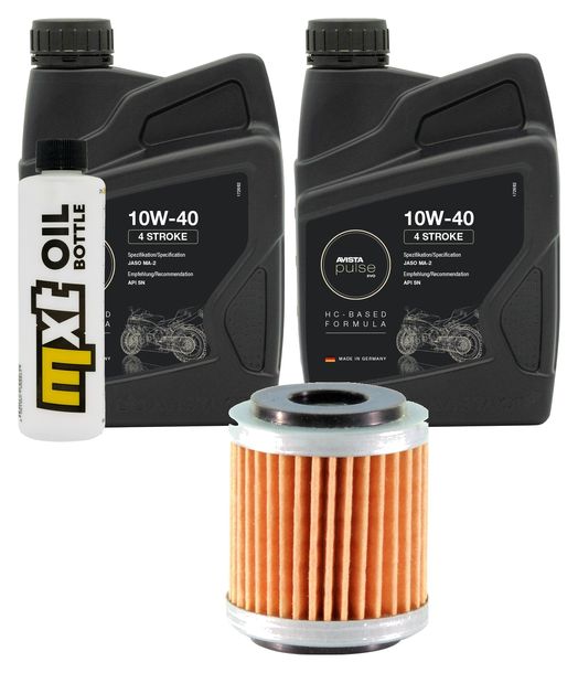 Inspektionspaket 2L 10W-40 + Ölfilter + 1x Zündkerze für Hyosung XRX Funduro 125 ccm Bj. 2007