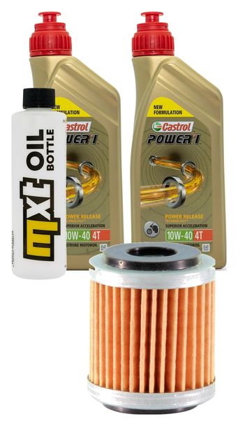 Inspektionspaket 2L 10W-40 + Ölfilter + 1x Zündkerze für Hyosung XRX Funduro 125 ccm Bj. 2007