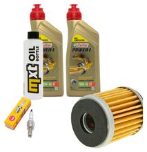 Pacote de Inspeção 2L 10W-40 + Filtro de Óleo + 1x Vela de Ignição para Hyosung XRX Funduro 125 ccm Ano 2007