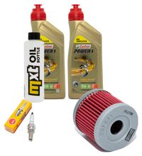 Pacchetto di ispezione 2L 10W-40 + filtro olio + 1x candela per Hyosung XRX Funduro 125 ccm Anno 2007