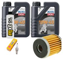 Inspekční balíček 2L 10W-40 + olejový filtr + 1x zapalovací svíčka pro Hyosung XRX Funduro 125 ccm rok výroby 2007