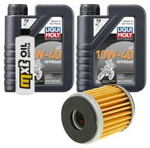 Inspekční balíček 2L 10W-40 + olejový filtr + 1x zapalovací svíčka pro Hyosung XRX Funduro 125 ccm rok výroby 2007