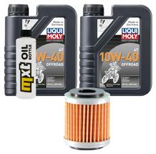 Inspekční balíček 2L 10W-40 + olejový filtr + 1x zapalovací svíčka pro Hyosung XRX Funduro 125 ccm rok výroby 2007
