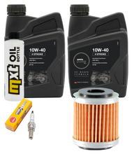 Kit d'inspection 2L 10W-40 + filtre à huile + 1x bougie pour Hyosung XRX Funduro 125 ccm Année 2007