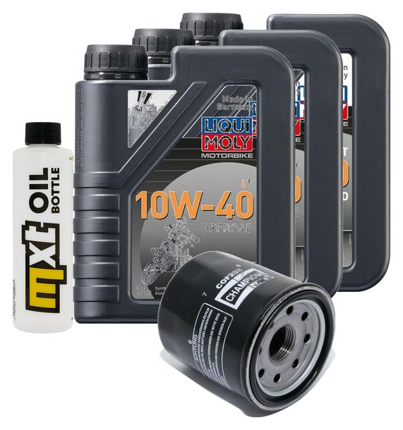 Paquete de inspección 3L 10W-40 + filtro de aceite + 2 bujías para Kawasaki ER-5 500 ccm Año 2000