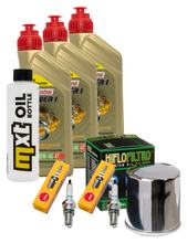 Inspektionspaket 3L 10W-40 + Ölfilter + 2x Zündkerze für Kawasaki ER-5 500 ccm Bj. 2000