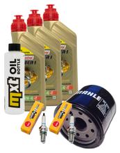 Inspektionspaket 3L 10W-40 + Ölfilter + 2x Zündkerze für Kawasaki ER-5 500 ccm Bj. 2000