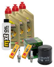Inspection package 3L 10W-40 + oil filter + 2x spark plug for Kawasaki ER-5 500 ccm Year 2000