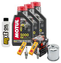 Paquete de inspección 3L 10W-40 + filtro de aceite + 2 bujías para Kawasaki ER-5 500 ccm Año 2000
