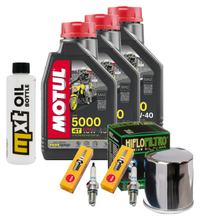 Paquete de inspección 3L 10W-40 + filtro de aceite + 2 bujías para Kawasaki ER-5 500 ccm Año 2000