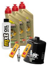 Inspection package 3L 10W-40 + oil filter + 2x spark plug for Kawasaki ER-5 500 ccm Year 2000
