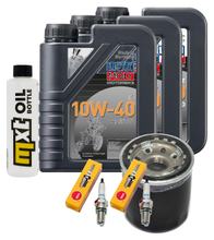 Kit d'inspection 3L 10W-40 + filtre à huile + 2 bougies pour Kawasaki ER-5 500 ccm Année 2000
