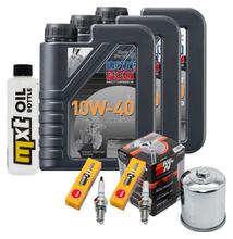 Inspection package 3L 10W-40 + oil filter + 2x spark plug for Kawasaki ER-5 500 ccm Year 2000
